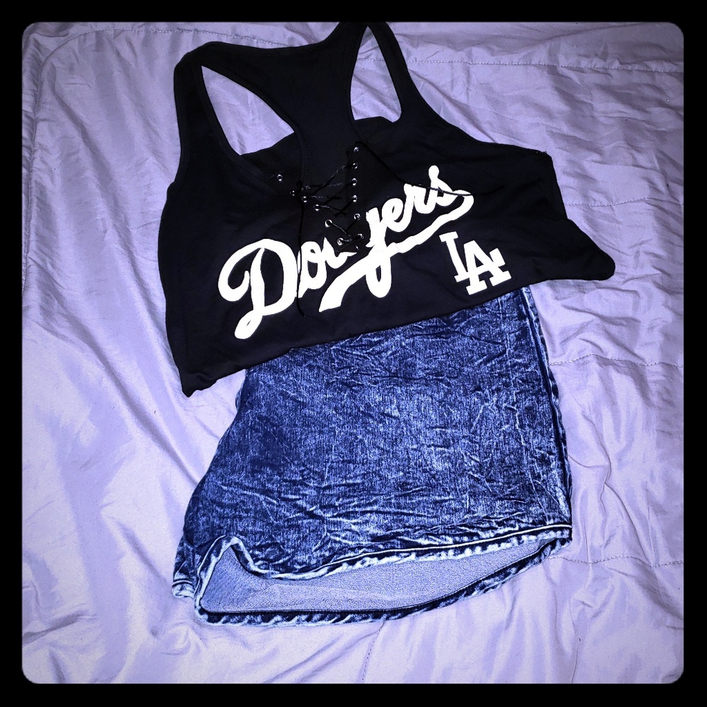 Black and White Dodger Tank